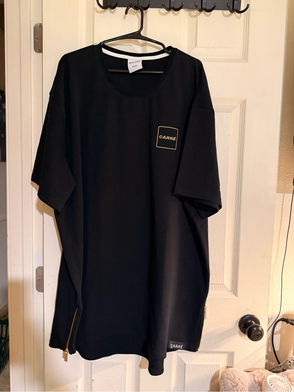 Carre Elite MTN Droptail T-Shirt Mens 3XL Black Side Zip Streetwear Longline Tee